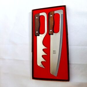 Vtg. Burnco"Koch Industry branded" Japanese steel E-Z meat curving set.